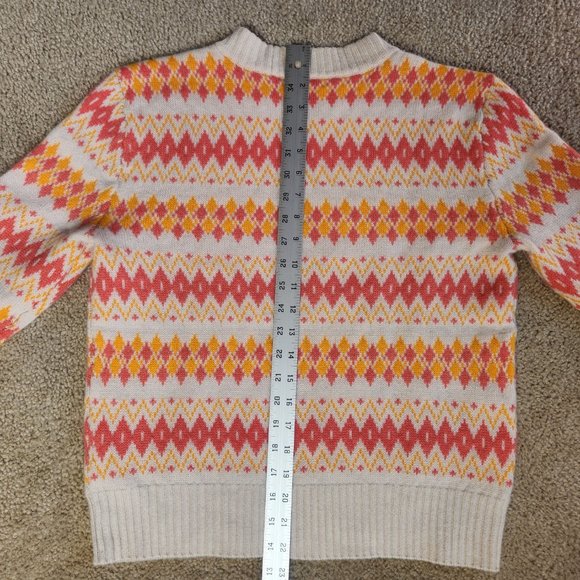 NWOT J. Crew Cashmere Fair Isle Sweater in Heather Muslin Coral - Picture 9 of 11